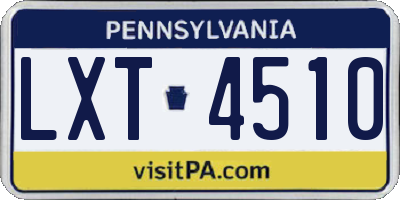 PA license plate LXT4510