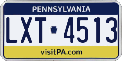 PA license plate LXT4513