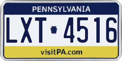 PA license plate LXT4516