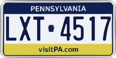 PA license plate LXT4517