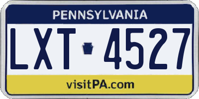 PA license plate LXT4527