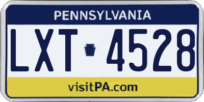 PA license plate LXT4528