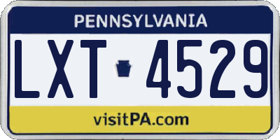 PA license plate LXT4529