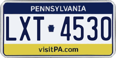 PA license plate LXT4530