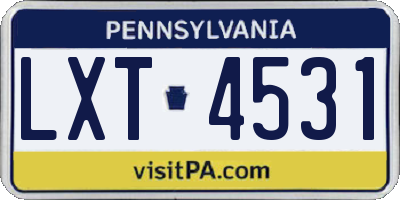 PA license plate LXT4531