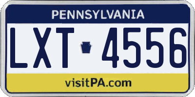 PA license plate LXT4556