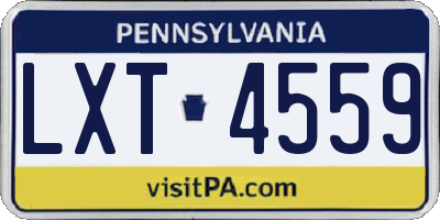 PA license plate LXT4559