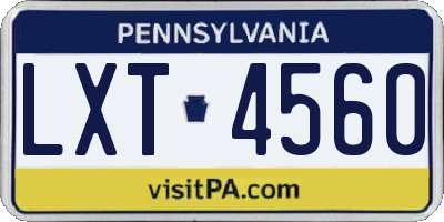 PA license plate LXT4560