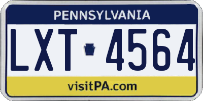 PA license plate LXT4564