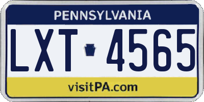 PA license plate LXT4565