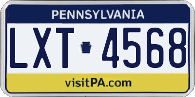 PA license plate LXT4568