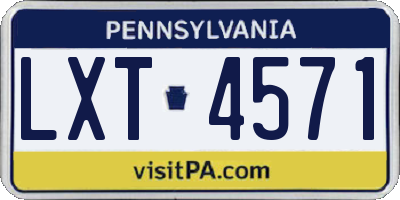 PA license plate LXT4571