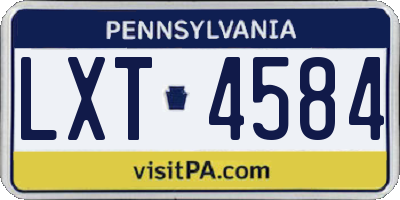 PA license plate LXT4584