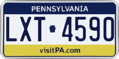 PA license plate LXT4590