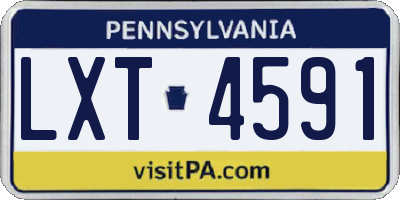 PA license plate LXT4591