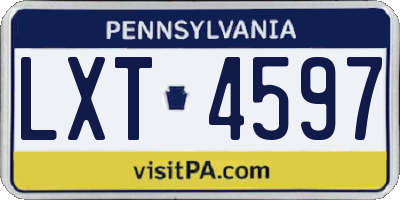 PA license plate LXT4597