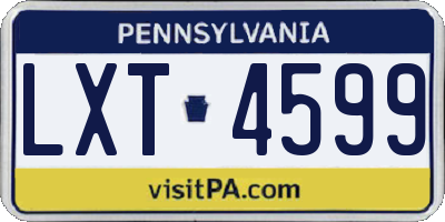 PA license plate LXT4599