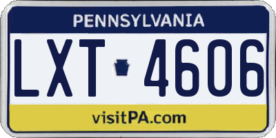 PA license plate LXT4606