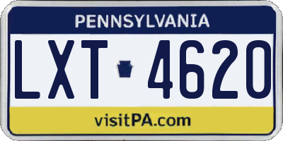 PA license plate LXT4620
