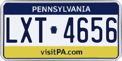 PA license plate LXT4656