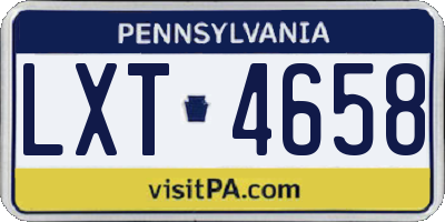 PA license plate LXT4658