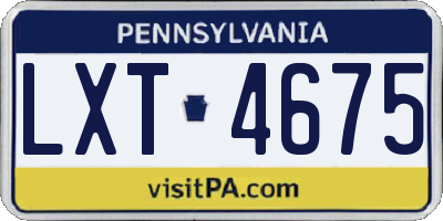 PA license plate LXT4675