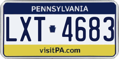 PA license plate LXT4683