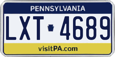 PA license plate LXT4689