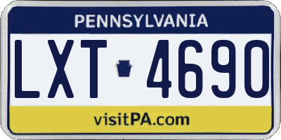 PA license plate LXT4690