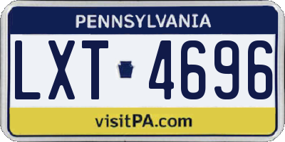 PA license plate LXT4696