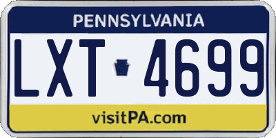 PA license plate LXT4699