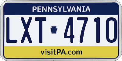 PA license plate LXT4710
