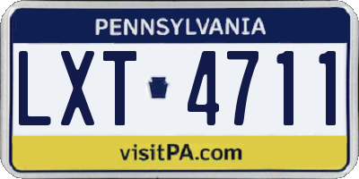 PA license plate LXT4711
