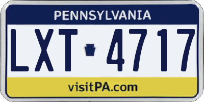 PA license plate LXT4717