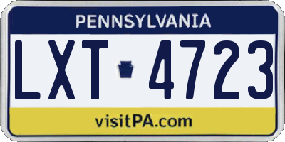 PA license plate LXT4723