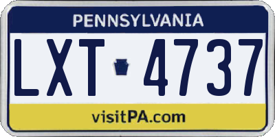 PA license plate LXT4737