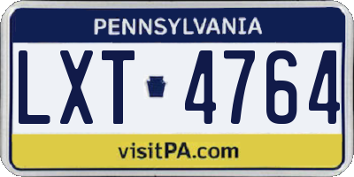 PA license plate LXT4764