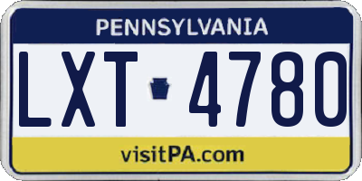 PA license plate LXT4780