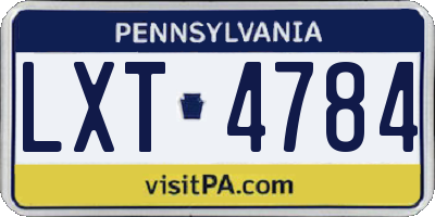 PA license plate LXT4784