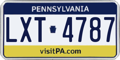 PA license plate LXT4787