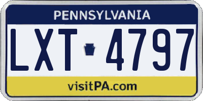 PA license plate LXT4797