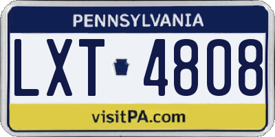 PA license plate LXT4808