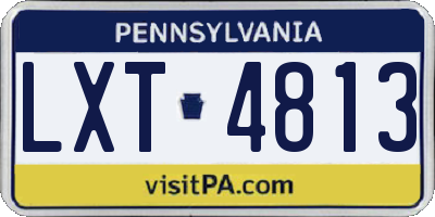 PA license plate LXT4813