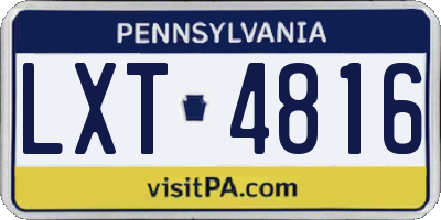 PA license plate LXT4816
