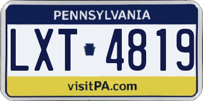 PA license plate LXT4819