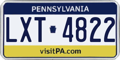 PA license plate LXT4822