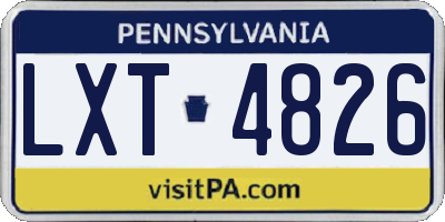 PA license plate LXT4826