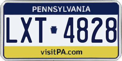 PA license plate LXT4828
