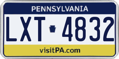 PA license plate LXT4832