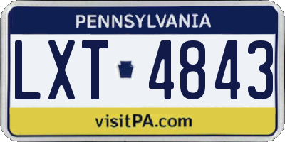 PA license plate LXT4843